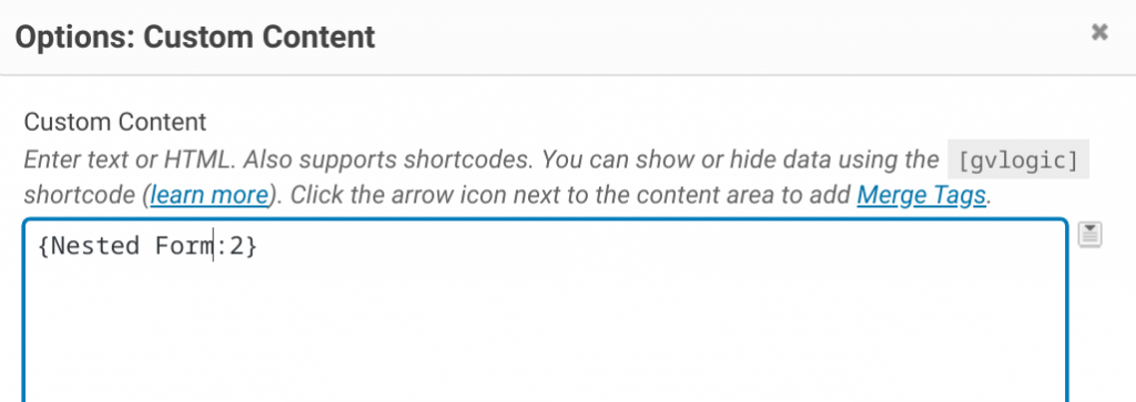 GravityView Custom Content