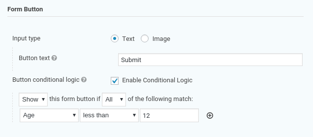 Conditional Logic Settings