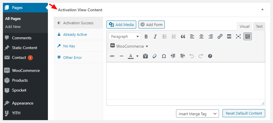 activation view content