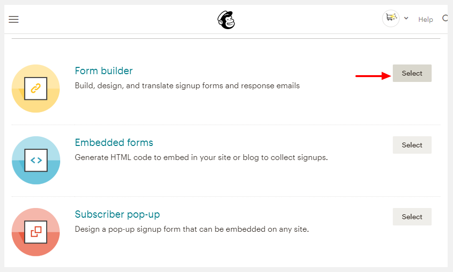 mailchimp form builder