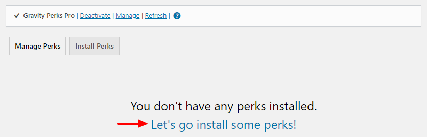 installing perks