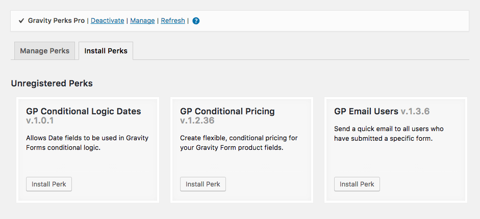 Install Gravity Perks to WordPress