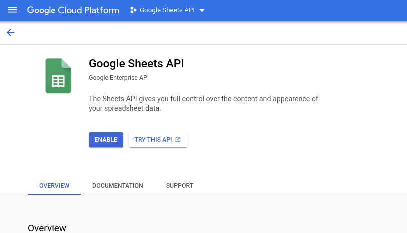 google sheets api 