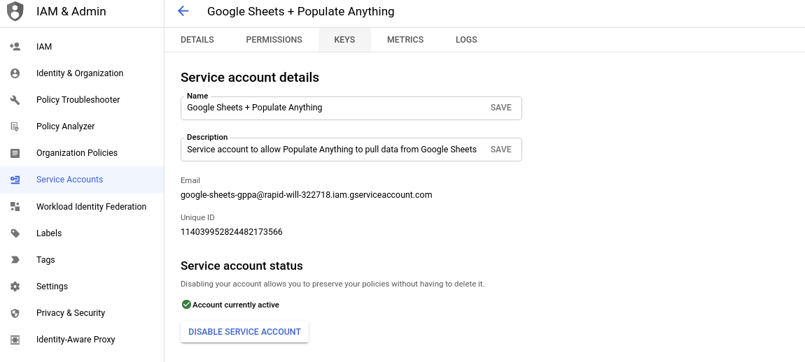 google sheets and populate anything