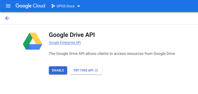 google drive API setup