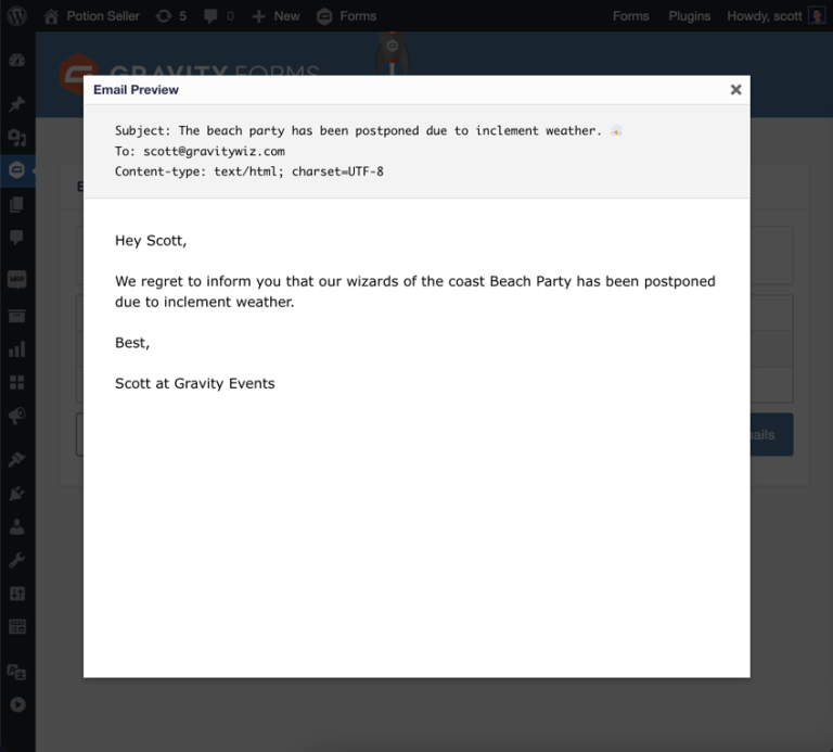 Gravity Forms Email Users Plugin — Send to Multiple Emails