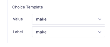setting choice template values and labels