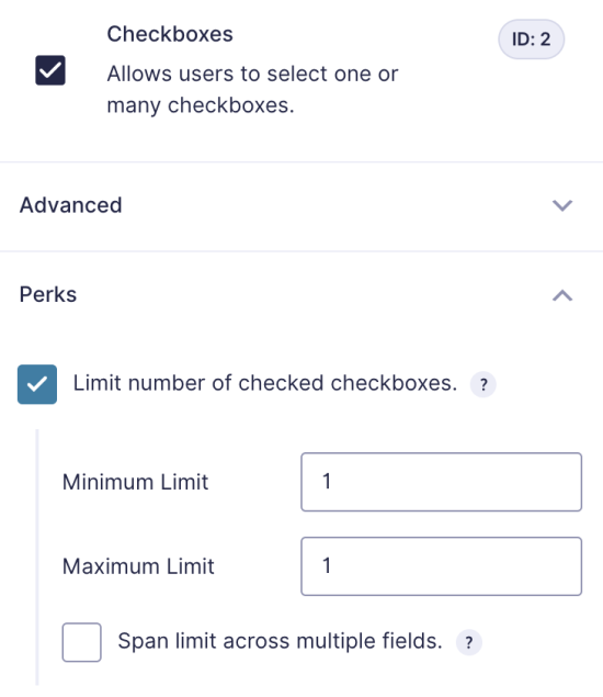 limit how many checkboxes can be selected