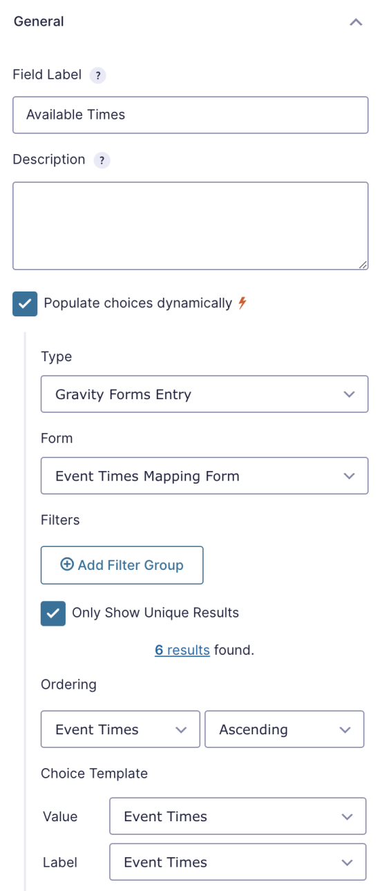 dynamically populating checkboxes in gravity forms