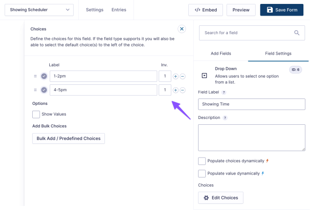 schedule for real estate showing form 