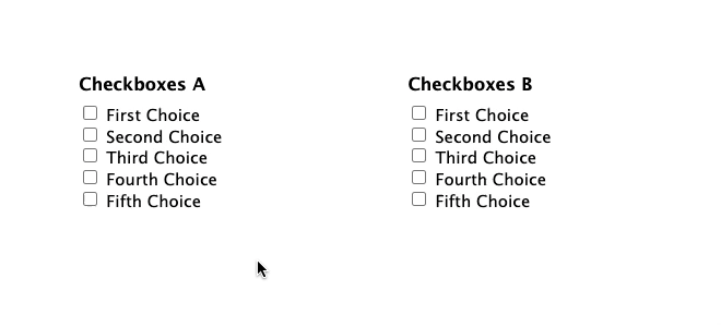 prevent duplicate selections snippet with limit checkboxes