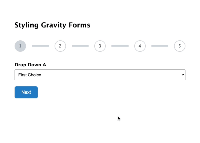 styling gravity forms page steps