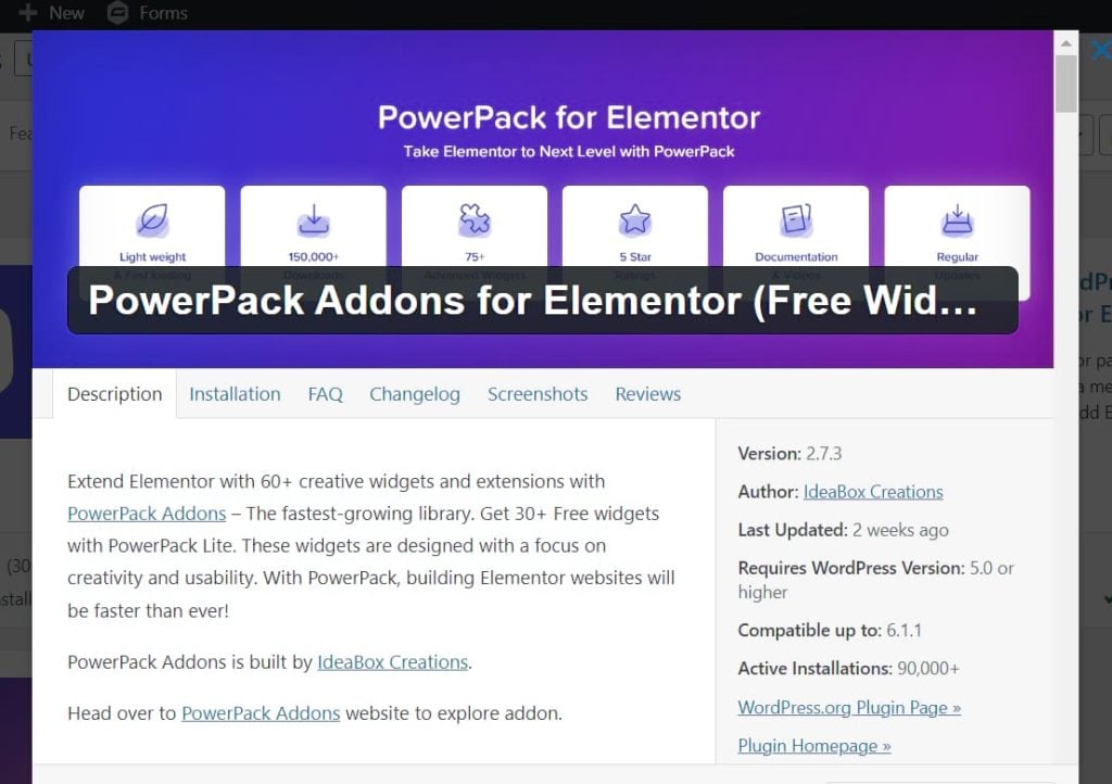 PowerPack Addons for Elementor.