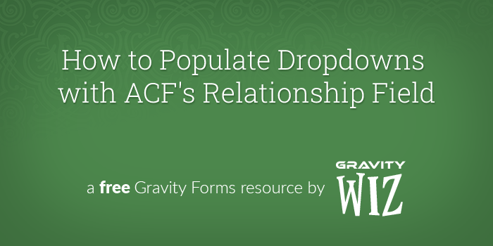gravity forms select dropdown acf