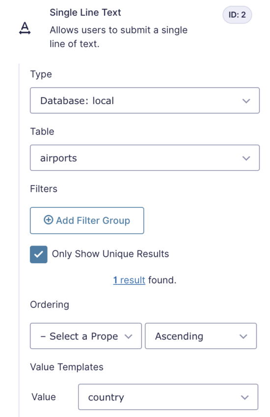 Gravity Forms get data from database