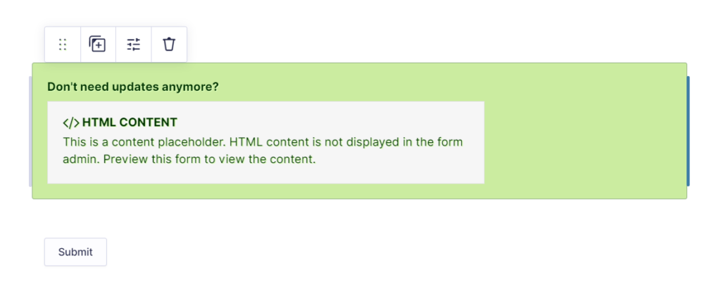 Green HTML banner highlighting the text.