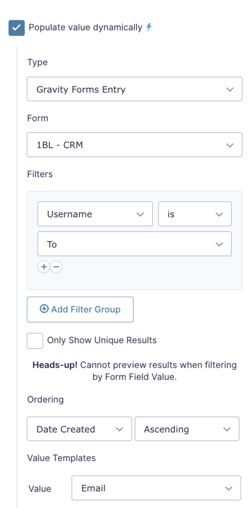 a UI screenshot of populating a hidden field dynamically to send optional emails to users