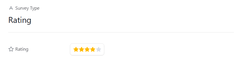 Airtable record with a Rating field filled with data from Rating results.