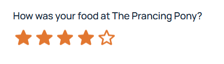 Rating four stars in a Rating field.