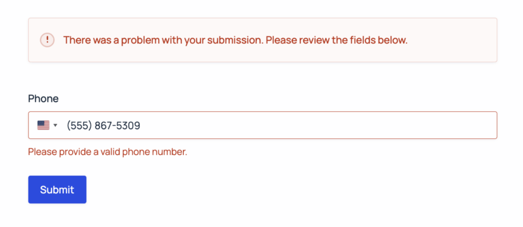 Gravity Forms Advanced Phone Field: Validate Phone Numbers