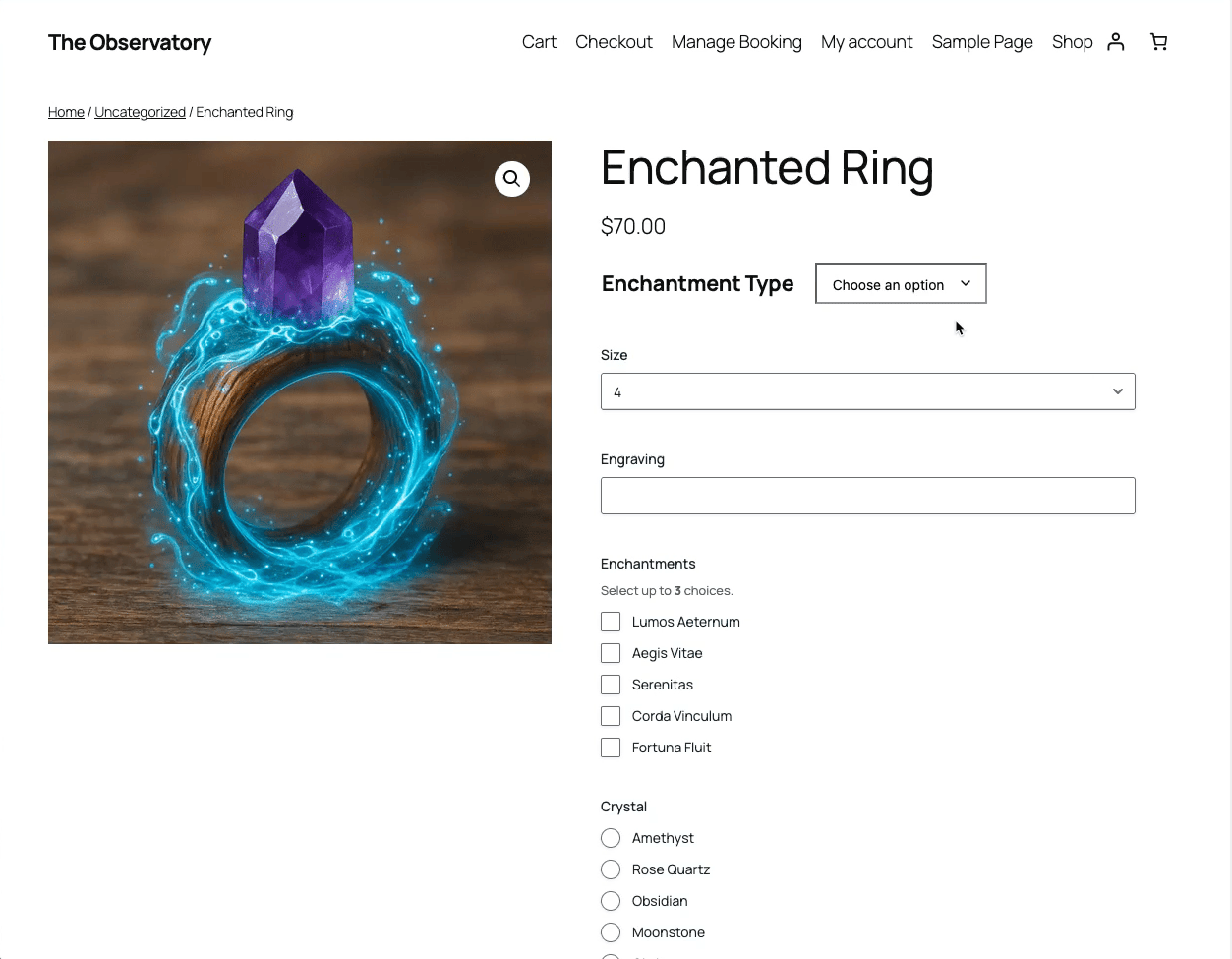 Editing a Woo product with WooCommerce Gravity Forms Product Add-ons