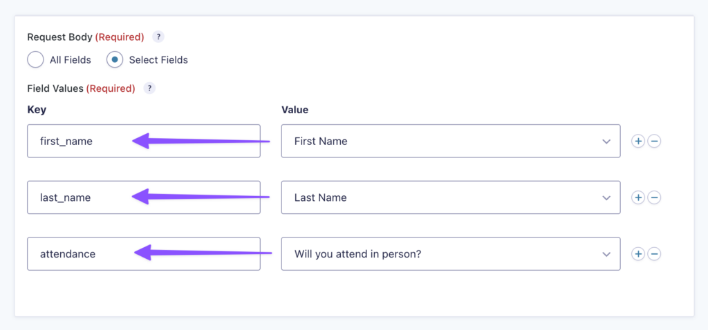 Feed mapping shows each field mapped to a third-party integration via webhooks.