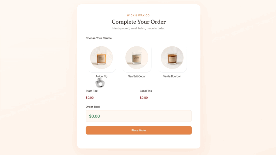 Tax field applying a percentage tax to a Gravity Forms order