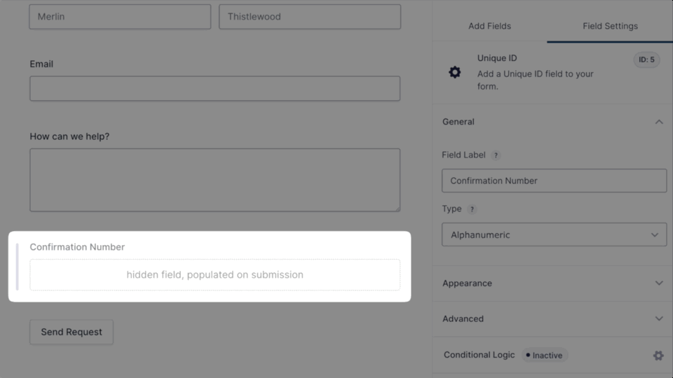 Customizing a sequential Unique ID with starting number, length, prefix, and suffix