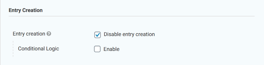 GF Disable Entry Creation Settings
