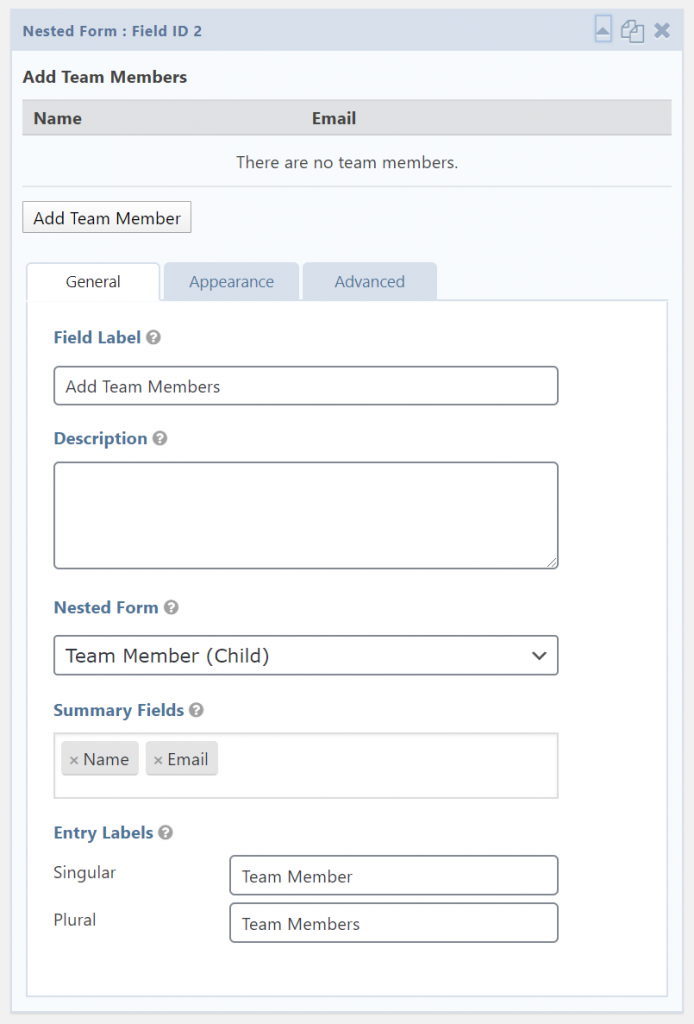 Nested form example