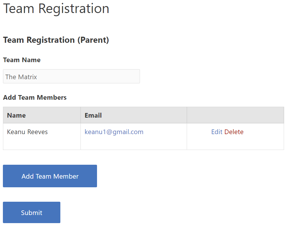 Example of nested form