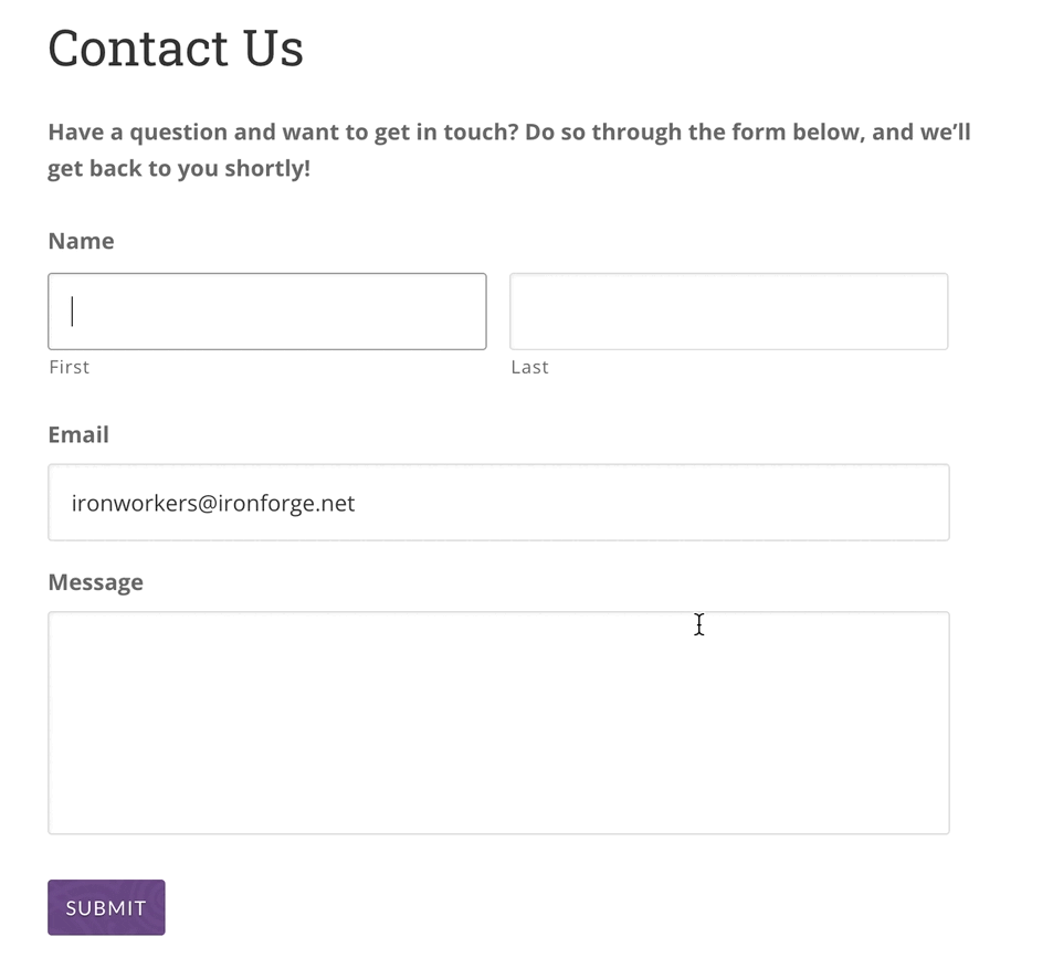 unique ID on contact forms